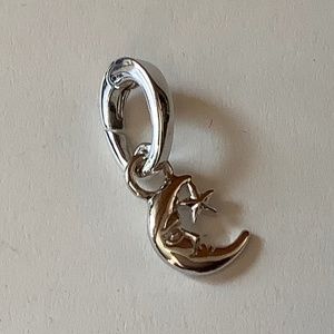 10K White Gold Moon Charm